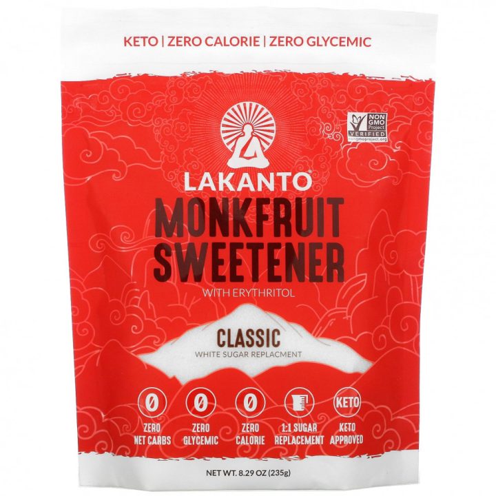 Lakanto, подсластитель из архата с эритритолом, классический, без калорий, 235 г