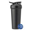 BlenderBottle, Шейкер спортивный, Stainless Sleek Sport, цвет шейкера All Black (чёрный), цвет шарика Cobalt (синий), 740 мл (25 унций)
