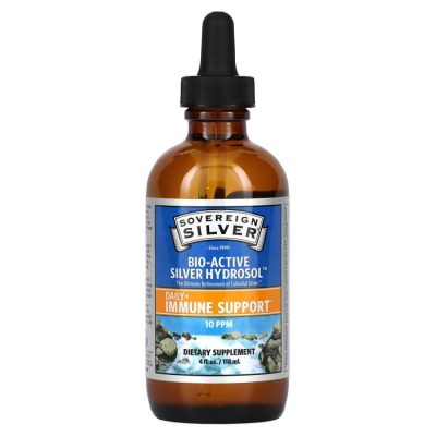 Sovereign Silver, коллоидное серебро, поддержка иммунитета, Bio-Active Silver Hydrosol, 118 мл
