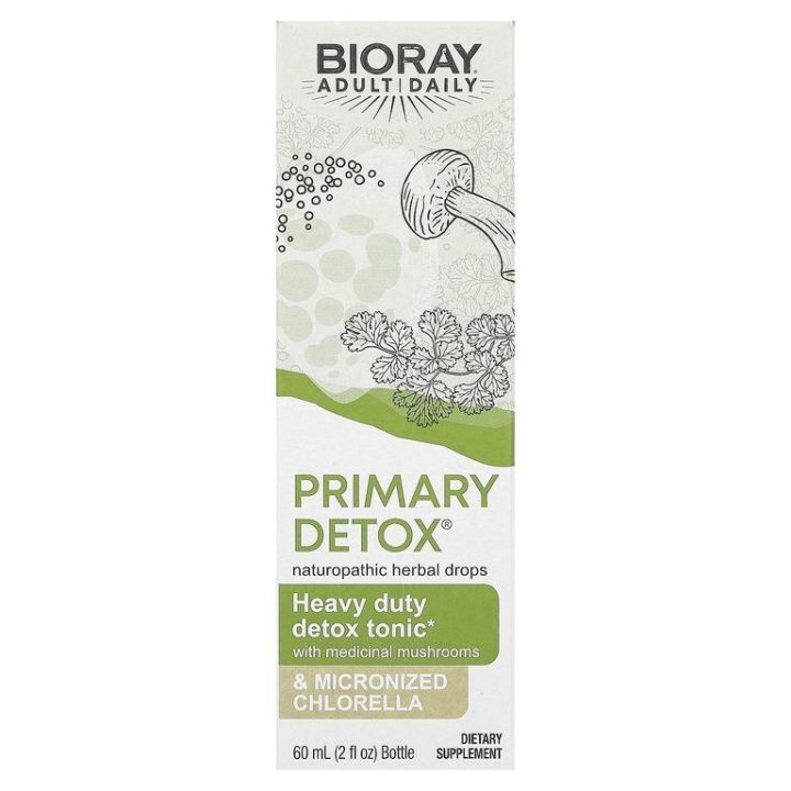 Bioray, Primary Detox, усиленный тоник для выведения токсинов, без спирта, 60 мл