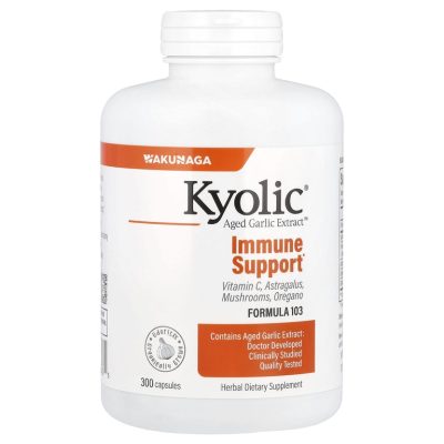 Kyolic, Formula 103, Экстракт чеснока, формула 103 для поддержки иммунитета, 300 капсул