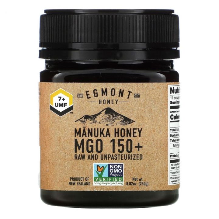 Egmont Honey, Мед манука, необработанный и непастеризованный, MGO 150+, 250 г