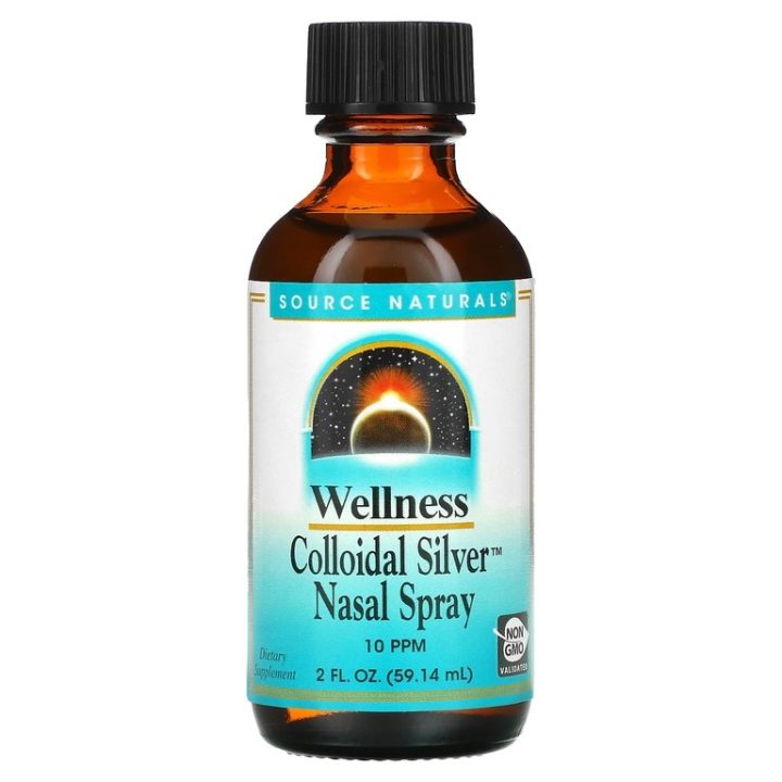 Source Naturals, Wellness, назальный спрей с коллоидным серебром, 10 част./млн, 59,14 мл