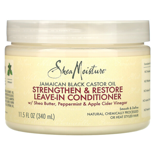 Shea Moisture, несмываемый кондиционер для волос с ямайским черным касторовым маслом, 340 мл