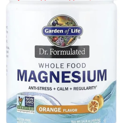 Garden of Life, Магний в порошке, Dr.Formulated, для детей и взрослых, апельсин, 420 гр. Срок до 10/26