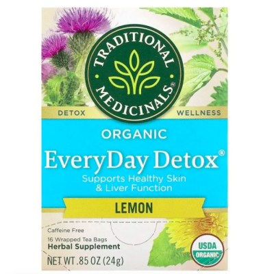 Traditional Medicinals, Чай для детокса, лимон, 16 чайных пакетиков