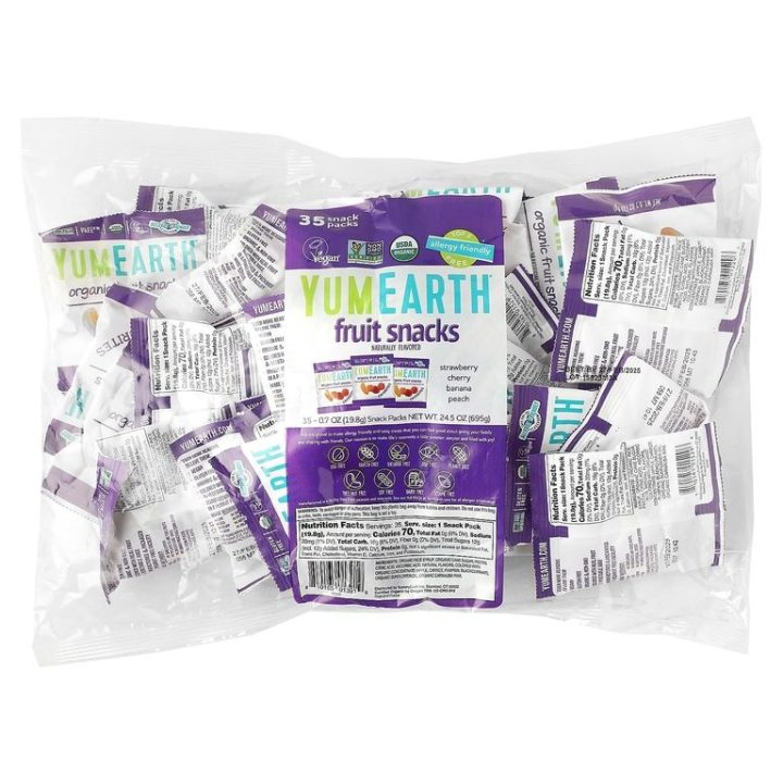 YumEarth, органические фруктовые снеки, без глютена, 35 пакетиков по 19.8г