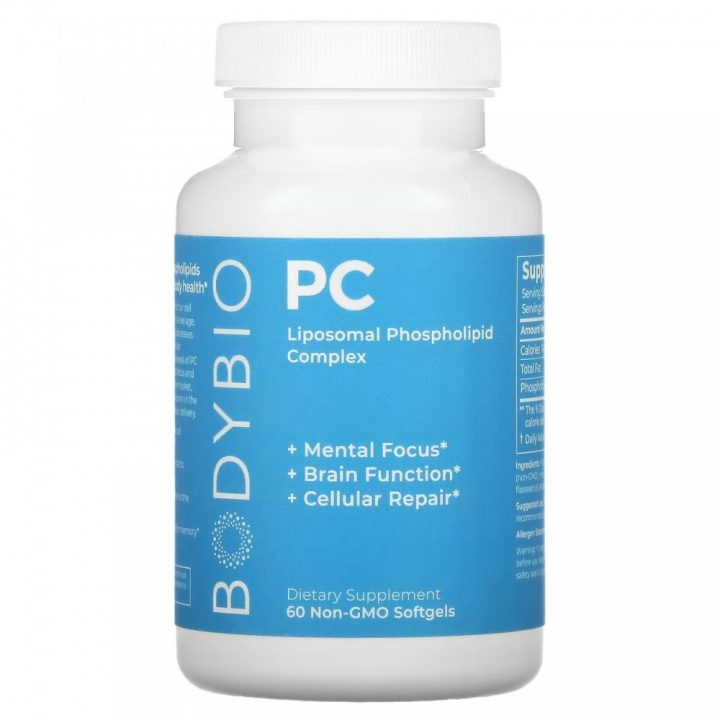 BodyBio, фосфатидилхолин, фосфолипидный комплекс, Liposomal Phospholipid Complex, 60 капсул