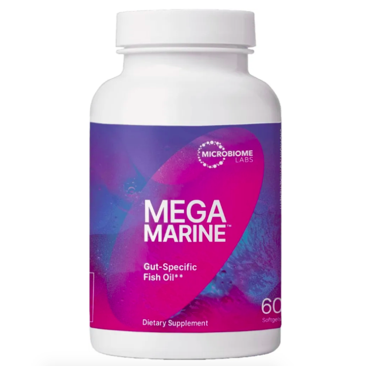 Microbiome Labs, Mega Marine, рыбий жир для здоровья кишечника, 60 капсул