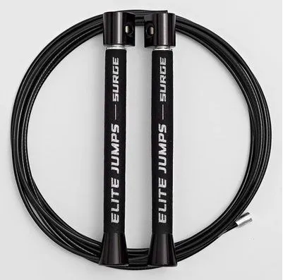 Elite Jumps, Surge 3.0, скакалка для скоростных прыжков и трюков, Speed Jump Rope, черная