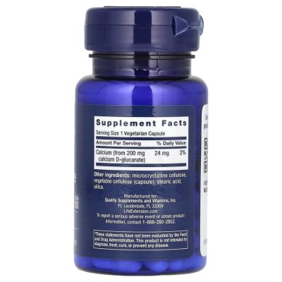 Life Extension, Calcium D-Glucarate, Д-глюкарат кальция, 200 мг, 60 капсул