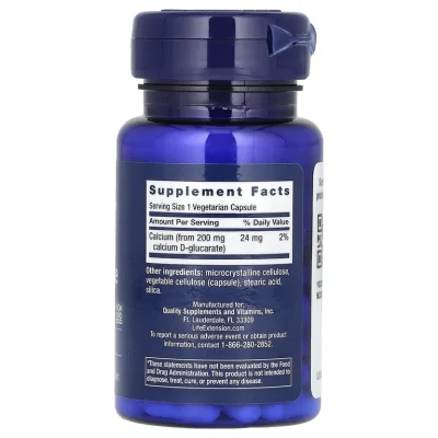Life Extension, Calcium D-Glucarate, Д-глюкарат кальция, 200 мг, 60 капсул