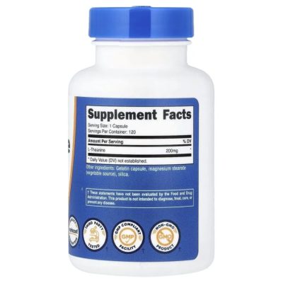 Nutricost, L-Теанин, 200 мг, 120 капсул