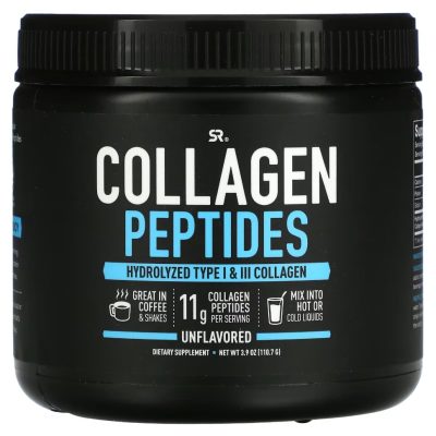 Collagen Peptides, Sports Research, Коллаген пептидный, без вкусовых добавок, 110гр