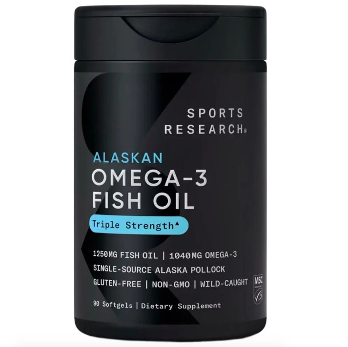 Sports Research, Omega 3 Fish Oil, Рыбий жир с омега-3, тройной силы, 90 мягких таблеток