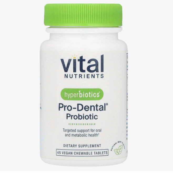 Vital Nutrients (Hyperbiotics), PRO-Dental, для здоровья полости рта, 3 млрд КОЕ, 45 жев.таб.