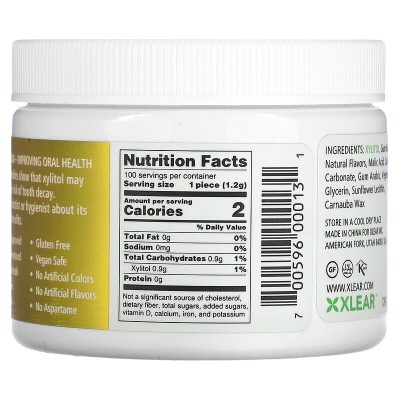 Xlear, Spry, жевательная резинка без сахара, вкус фруктов, 100 штук