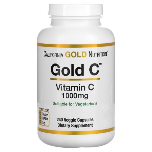 California Gold, Витамин C Gold, 1000мг, 240 каспул