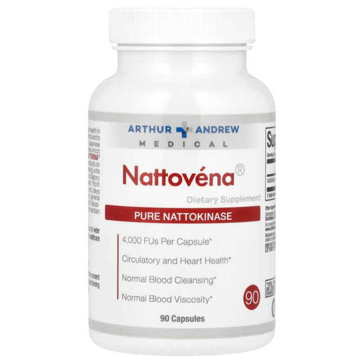 Arthur Andrew Medical, Nattovena, Чистая наттокиназа, 200 мг, 90 капсул