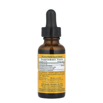 Herb Pharm, Mullein Blend, поддержка дыхательной системы, 30 мл