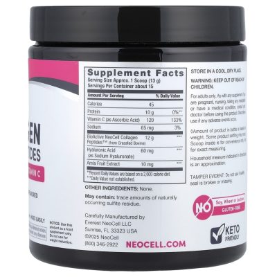 Neocell, пептиды коллагена с гиалуроновой кислотой и витамином C, 390 г