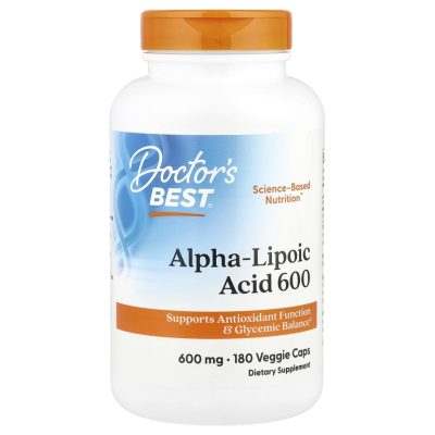 Doctor's Best, альфа-липоевая кислота (АЛК) 600 мг, 180 капс - срок до 07/26