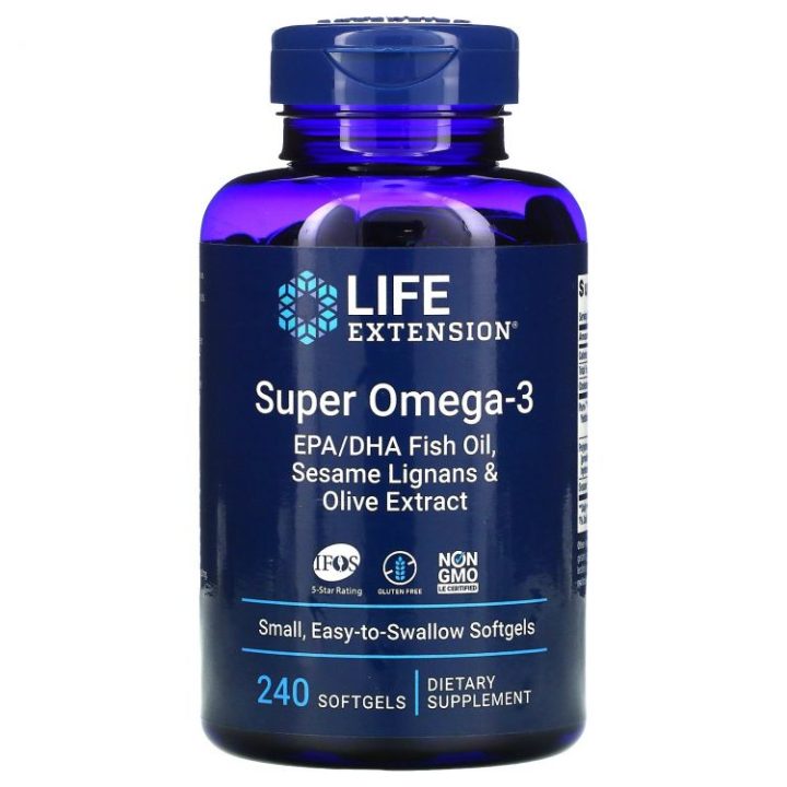 Life Extension, Супер Омега-3, Super Omega-3, 240 софтгель