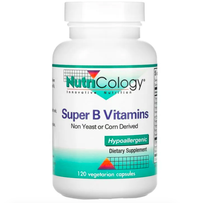Nutricology, Super B Vitamins, одиннадцать витаминов группы B,120 капс- ДИСКОНТ - до 12/25