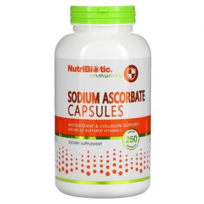 NutriBiotic, Витамин C (аскорбат натрия), Sodium Ascorbate, 250 капсул