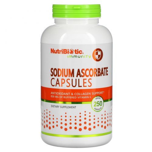 NutriBiotic, Витамин C (аскорбат натрия), Sodium Ascorbate, 250 капсул