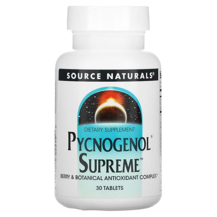Source Naturals, Pycnogenol, Пикногенол Supreme, антикосидантный комлекс, 30 таблеток