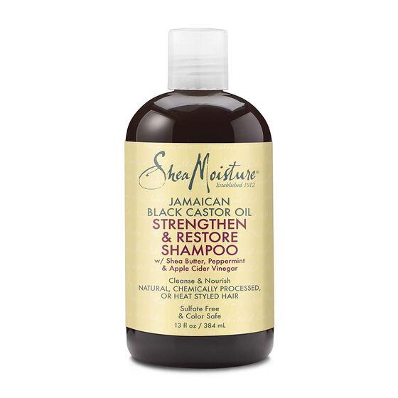 Shea Moisture Jamaican Black Castor Oil Shampoo, Укрепляющий и восстанавливающий шампунь, 384 мл