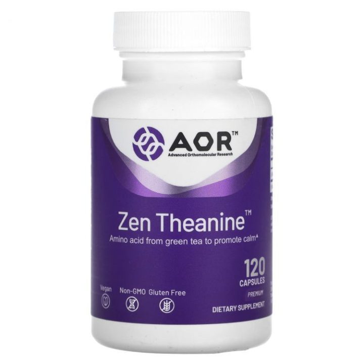 AOR, Zen Theanine, L-теанин, 120 капсул