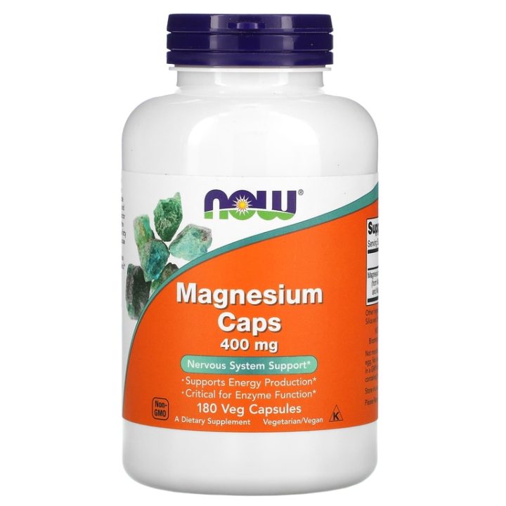 Now Foods, Magnesium, магний в капсулах, поддержка нервной системы, 400 мг, 180 капсул