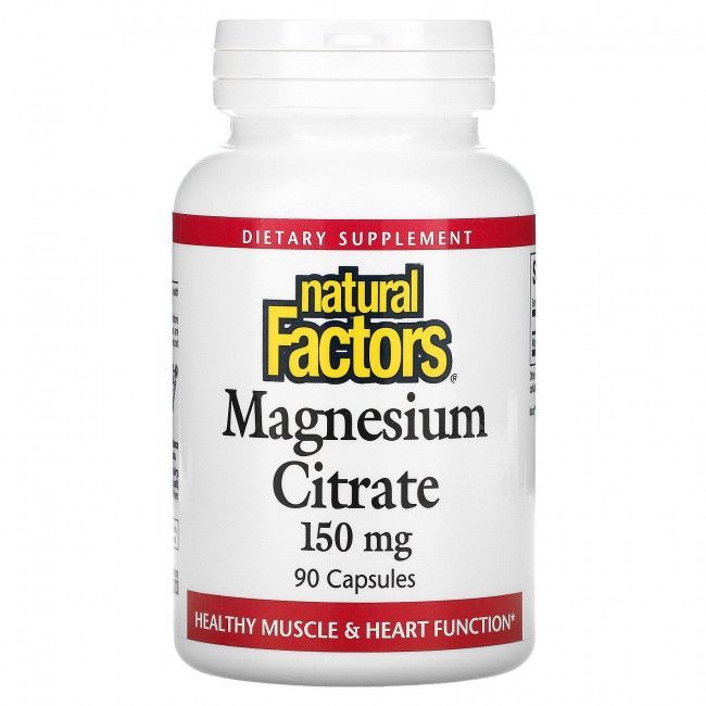 Natural Factors, Магния цитрат, Magnesium Citrate 150 мг, 90 капсул