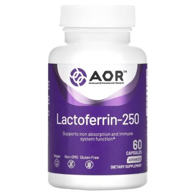 Advanced Orthomolecular Research AOR, Lactoferrin-250, Лактоферрин-250, 60 капсул