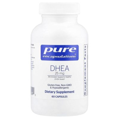 Pure Encapsulations, DHEА, ДГЕА (дегидроэпиандростерон), 25 мг, 60 капсул