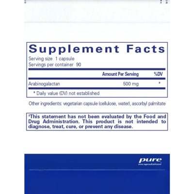 Pure, Arabinogalactan, Арабиногалактан, 90 капсул, до 10/2026