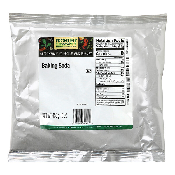 Baking Soda, Пищевая сода без глютена, 453 гр. FRONTIER CO-OP