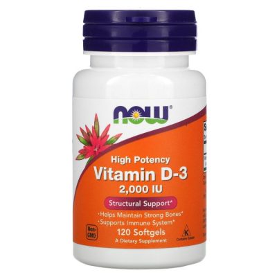 Now Foods, Витамин D3, 2000 МЕ, 120 капсул