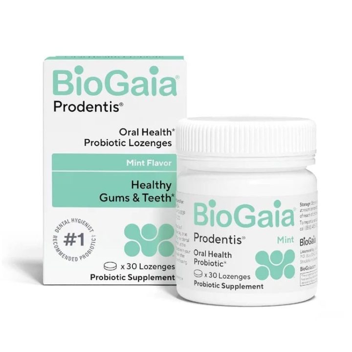 BioGaia, Prodentis, пробиотик для полости рта, для здоровья дёсен и зубов, мятный вкус, 30 пастилок