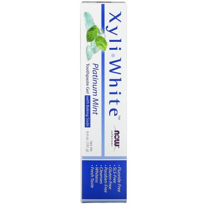 NOW FOODS, Зубная гель-паста с ксилитом против налета и камня, XyliWhite, Platinum Mint, 181гр