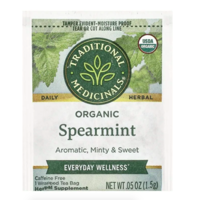 Traditional Medicinals, Чай из органической мяты, поддержка пищеварения, 16 чайных пакетиков, 24 г