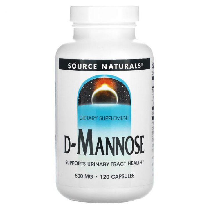 Source Naturals, D-манноза, для здоровья мочевыводящих путей, 500 мг, 120 капсул