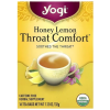 Yogi Tea, Throat Comfort, чай для здоровья горла со вкусом меда и лимона, 16 пак