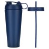 HydroJug, шейкер + стакан, Hydro SHKR Tumbler Navy, нержавеющая сталь, синий, 700 мл (24 унции)