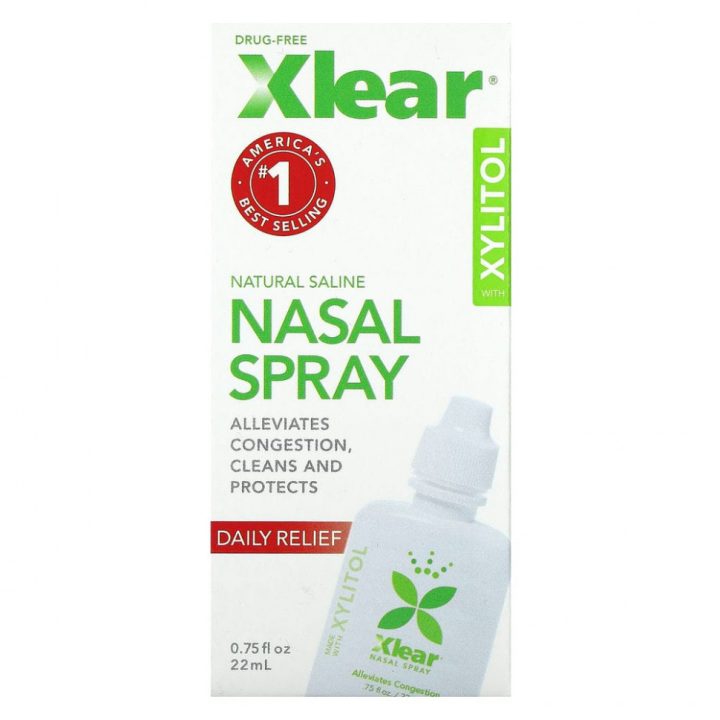 Xlear, Natural Saline Nasal Spray, Солевой назальный спрей, 22 мл