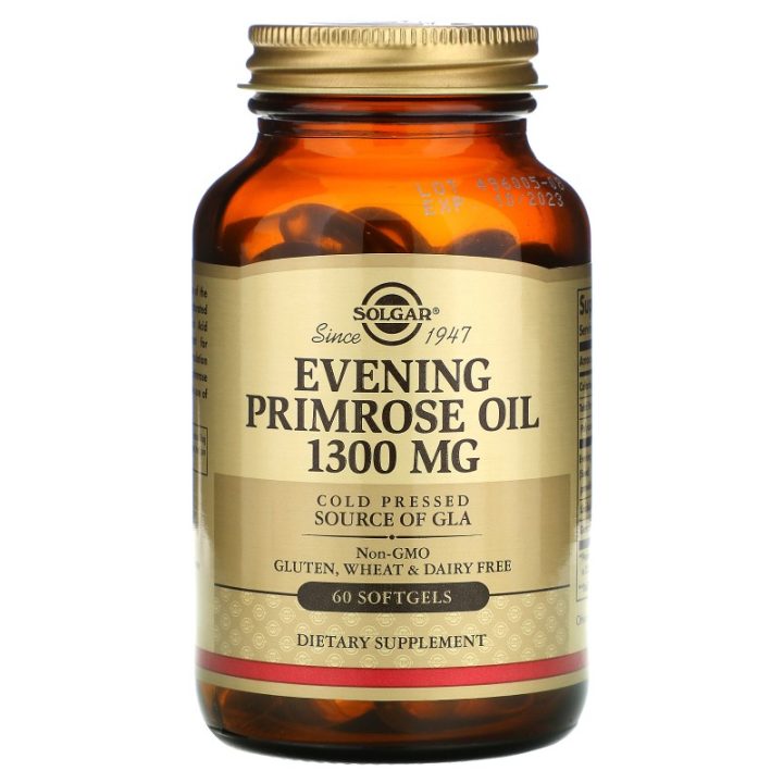 Солгар, масло примулы вечерней, Solgar Evening Primrose Oil, 1300 мг, 60 капсул.
