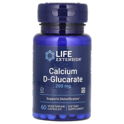 Life Extension, Calcium D-Glucarate, Д-глюкарат кальция, 200 мг, 60 капсул