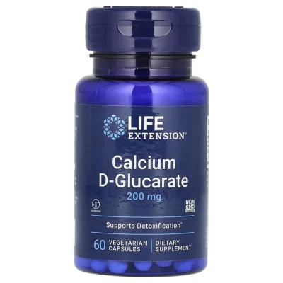 Life Extension, Calcium D-Glucarate, Д-глюкарат кальция, 200 мг, 60 капсул
